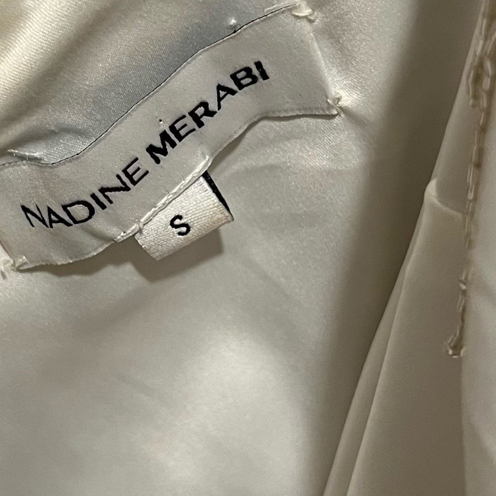 Nadine Merabi Sadie Silver dress. Worn once. Very beautiful beaded dress. Heavy - Picture 7 of 7